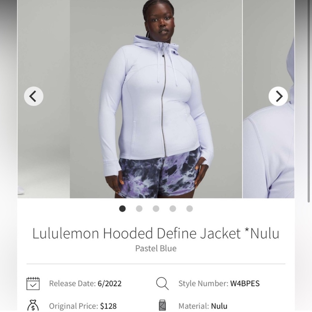 Lululemon Hooded Define Jacket in Pastel Blue